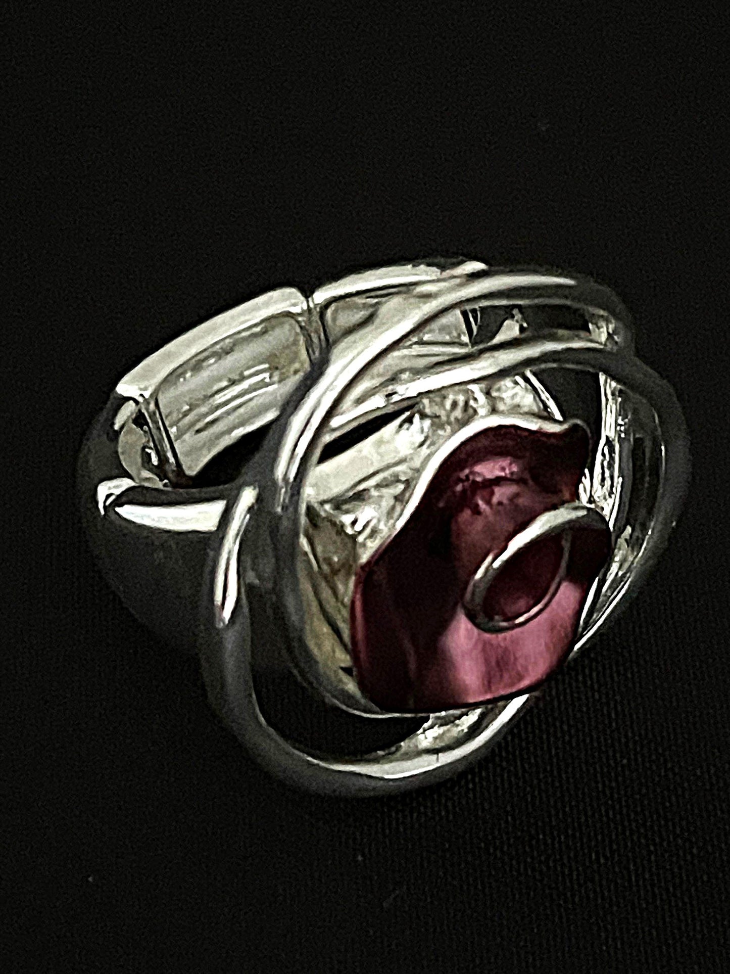 R Flower Silver/Wine red