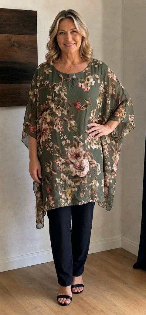 .Viskos/Silke Mönstrad grön