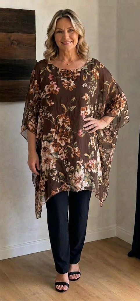 .Viskos/Silke Mönstrad brun