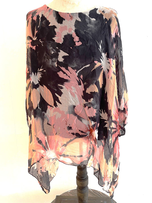 Silk 9075 pink/black