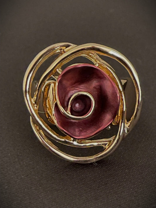 R Flower Gold/Wine red
