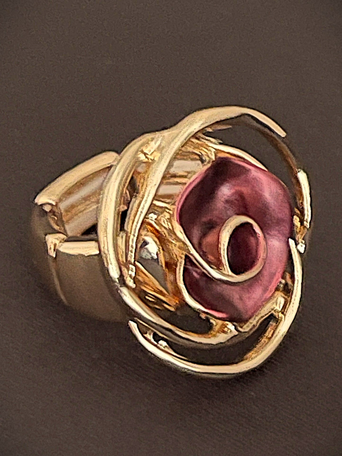 R Flower Gold/Wine red