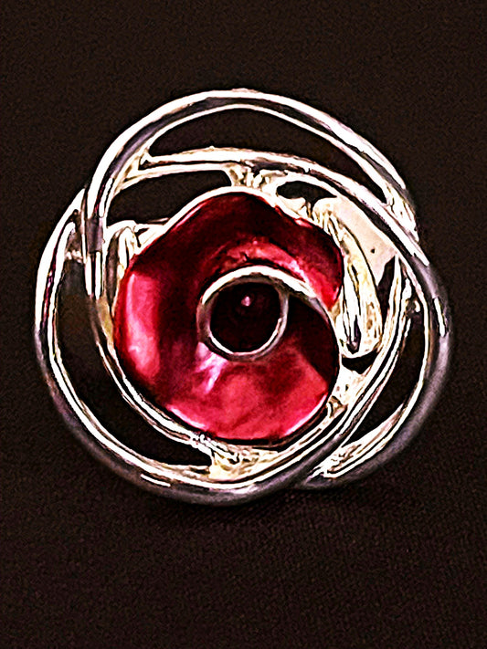 R Flower Silver/Wine red