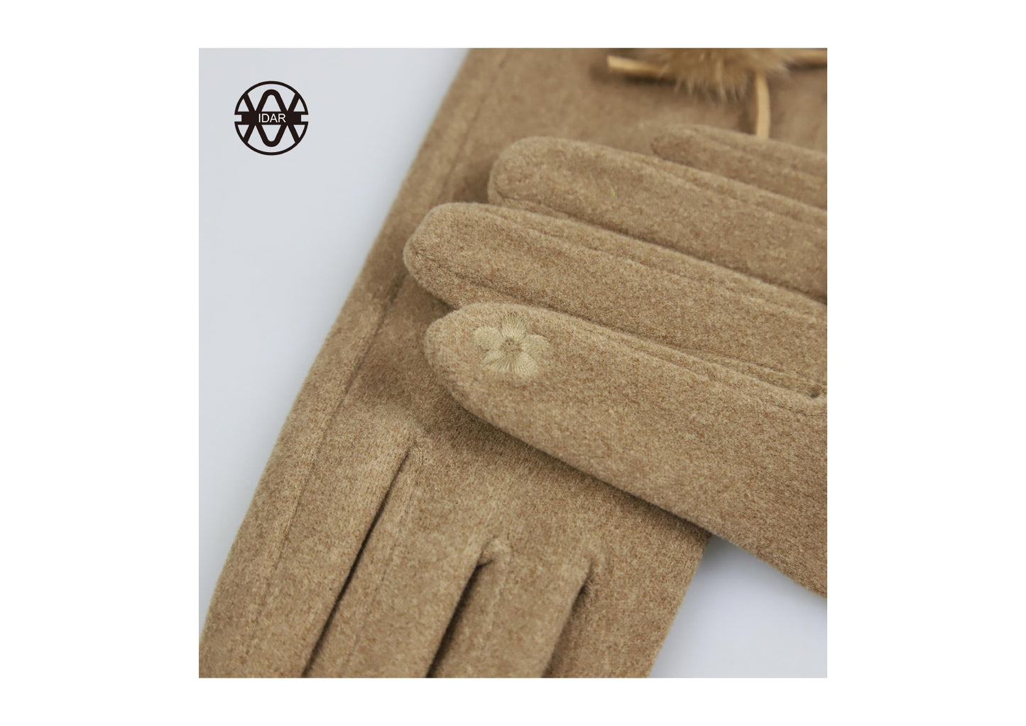 Handske 2 suede (mocka) with suede fur